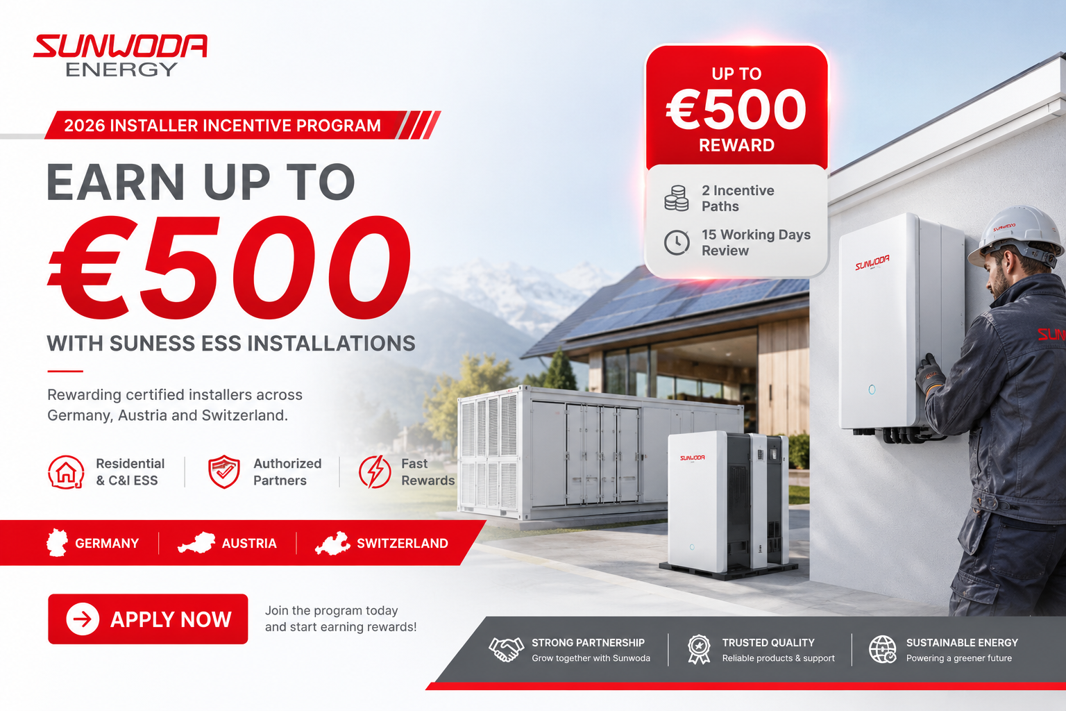 Sunwoda Energy Installer Incentive Program 2026 campaign poster